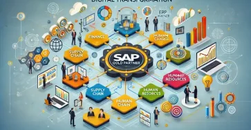 Diagram proses transformasi digital dengan SAP Gold Partner